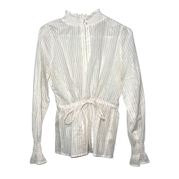 Emerson Fry India Collection Women’s Striped‎ Smocked Blouse XS/S - Picture 1 of 8